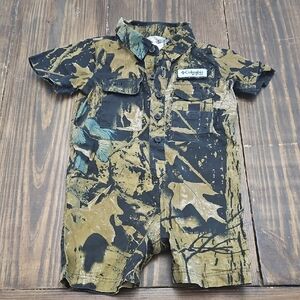 Columbia PFG Timberwolf Camo Toddler Romper Size 12-18m